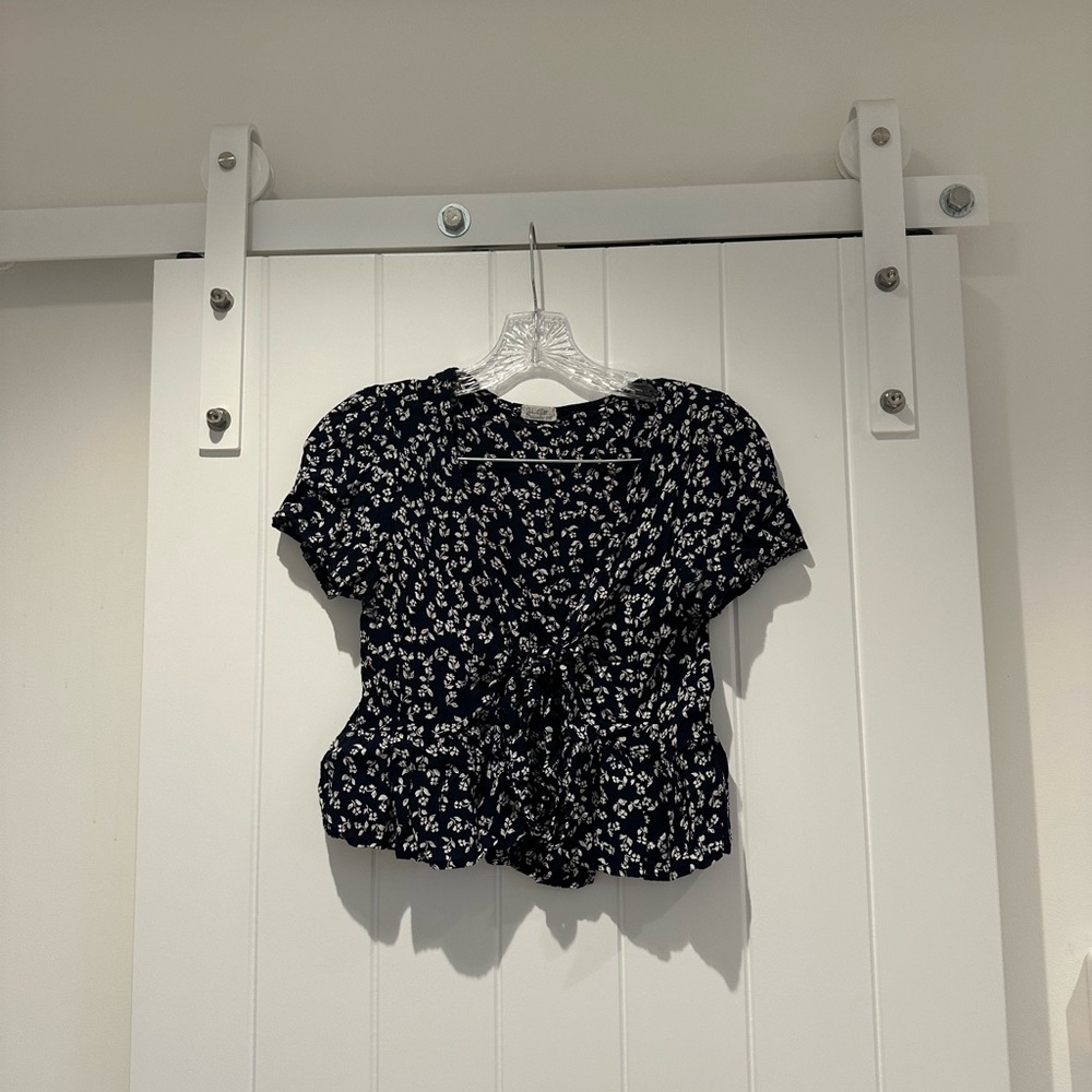 John Galt Floral Tie Top